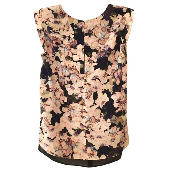 Rebecca Taylor Floral Sleeveless Silk Blouse - Picture 2 of 9